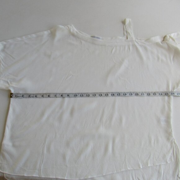 1.State Womens Asymmetric Tie Detail One Off Shoulder Shell Blouse Size L White - Picture 8 of 9